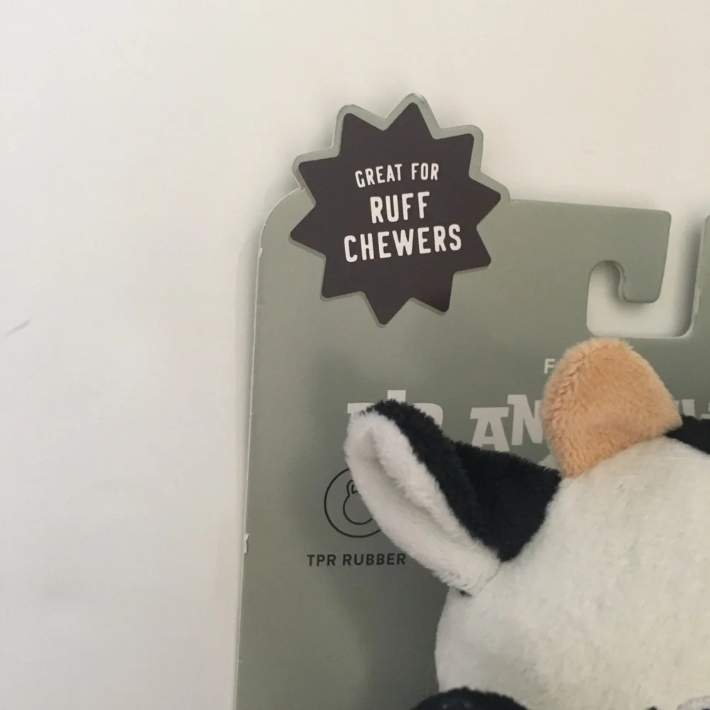 Dog Toy Chewer Cow Rip and Reveal Ruff Chewers Toy NEW | Fringe Black & White